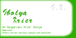 ibolya krier business card